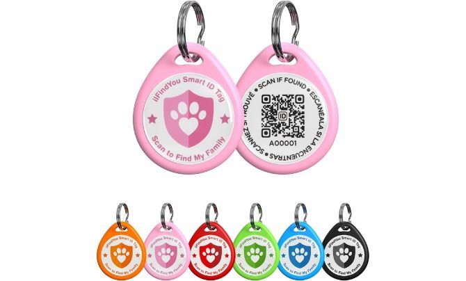 MEOW the WOOF Flower Crown Pattern Art Design Customizable Bone ID Tags