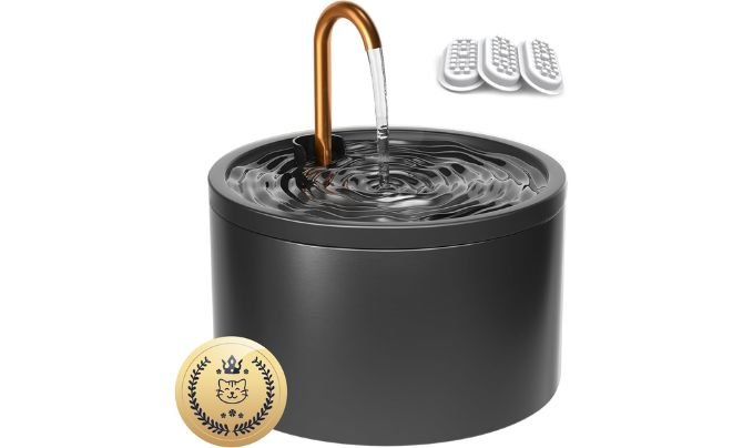 MISFANS Ceramic Cat Water Fountain – Best Ceramic Automatic Dog Water Bowl for Small Pets