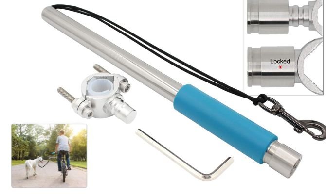 ODIER Dog Bike Leash Attachment Quick Release (Blue Grip)