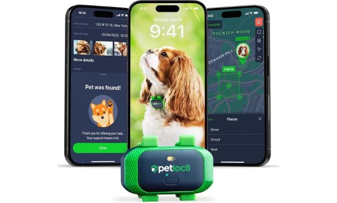 PETLOC8 Dog GPS Tracker with Smart Alerts & Geo-Fence