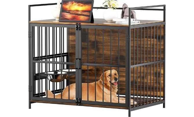 ROOMTEC Furniture Style Large Dog Crate with Raised Feeder Review
