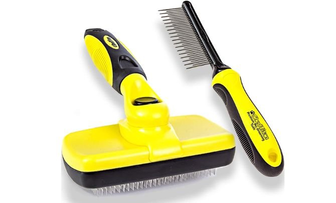 SHEDTITAN Slicker Dog Brush & Dematting Comb Kit