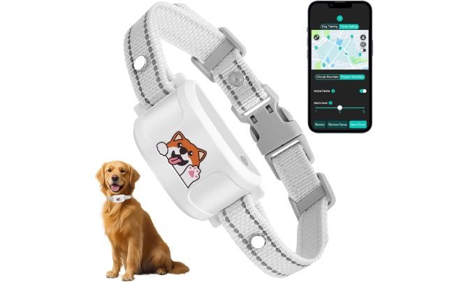 UJQW GPS + Wireless Dog Fence & Training Collar (White)