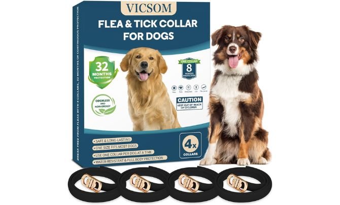 VICSOM 4 Pack Flea Collar for Dogs