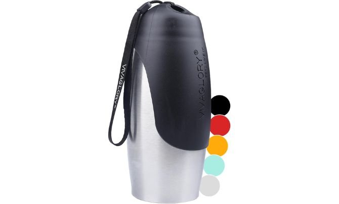 VIVAGLORY Dog Water Bottle – 25 oz Stainless Steel Portable Pet Hydration Review