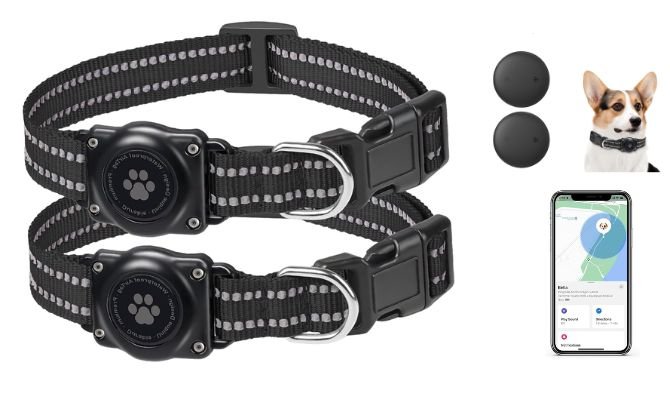 Vebiso GPS Tracker for Dogs (2-Pack) — Best GPS Dog Tracker for Apple Users Without Monthly Fees