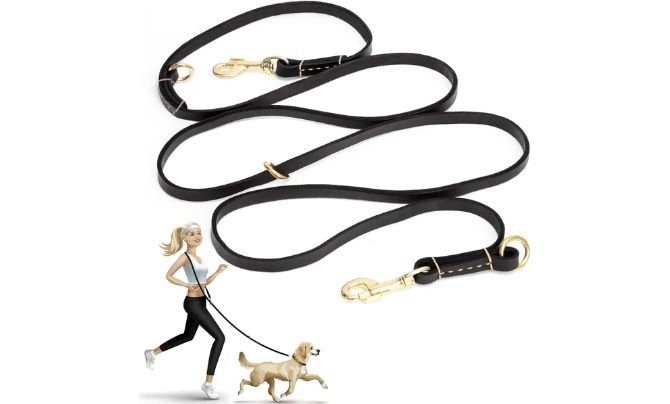 Guiding Star 8ft Leather Dog Leash – Best Multi-Functional Leather Dog Leash for Versatile Use