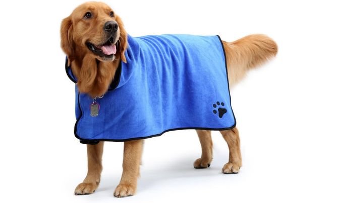 NACOCO Dog Bathrobe Towel Microfiber Pet Drying Moisture Absorbing Towels Coat for Dog and Cat