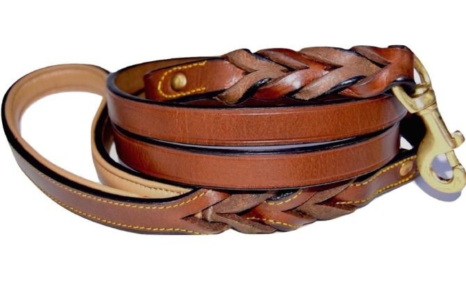 Soft Touch Collars Leather Braided Dog Leash – Best Handcrafted Leather Leash for Style & Durability