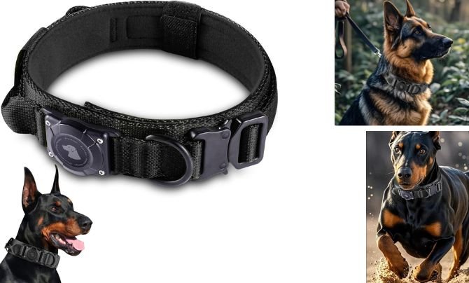 Odokele 2025 Upgrade Waterproof AirTag Dog Collar – Best Tactical Waterproof Dog Collar with AirTag Holder for GPS Tracking