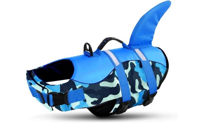 Queenmore Dog Life Jacket – Best Small Dog Life Jacket with Fun Shark Design
