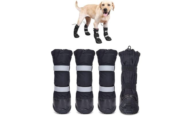 Hipaw Outdoor Dog Boots Winter Dog Shoes Nonslip for Snow Rain