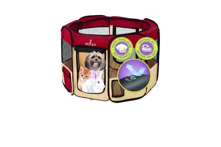 Zampa Pet Portable Foldable Playpen – Best for Small Breeds & Puppies