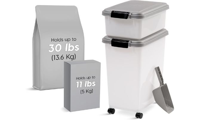 IRIS USA Dog Food Storage Container (30 lbs + 11 lbs) – Best Overall Pick