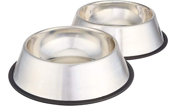 Amazon Basics Stainless Steel Non-Skid Pet Bowls