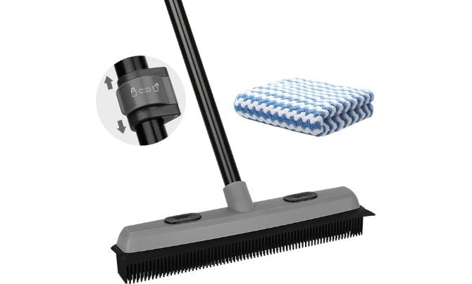 Best Budget Pick: KeFanta Pet Hair Removal Rubber Broom