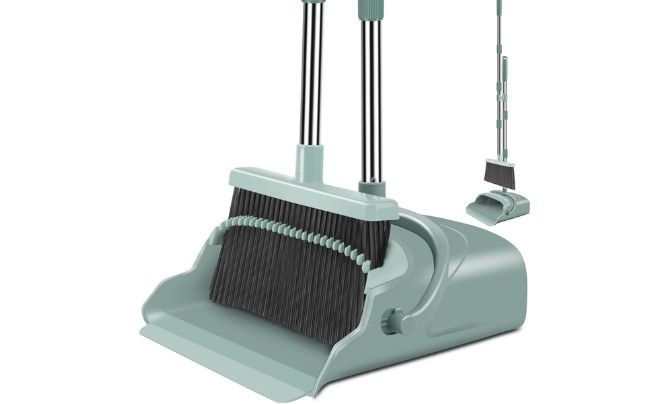 Best Overall Pick: kelamayi Upgrade Broom and Dustpan Set
