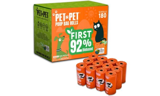 Best Plant-Based Option – Pet N Pet Poop Bags (180 Count)