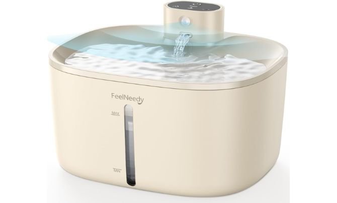 FEELNEEDY Pumpless Wireless Cat Water Fountain, 4L Battery Operated