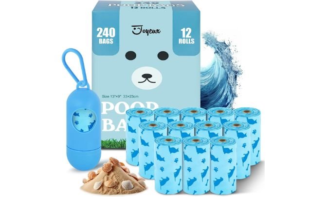 Joyeux Ocean Scent Poop Bags with Dispenser (240 Count)