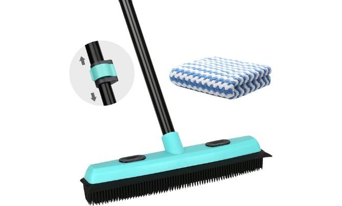 KeFanta Rubber Broom with Telescopic Handle