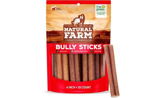 Natural Farm Odor Free Bully Sticks (4 Inch, 10 Pack)