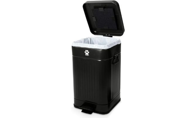 Nevink Dog Poop Trash Can Outside – 12L/3.2 Gal (Black)