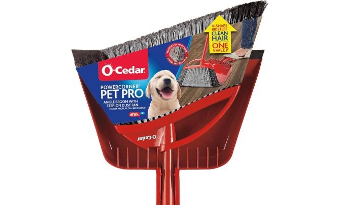 O-Cedar Pet Pro Broom with Step-On Dustpan