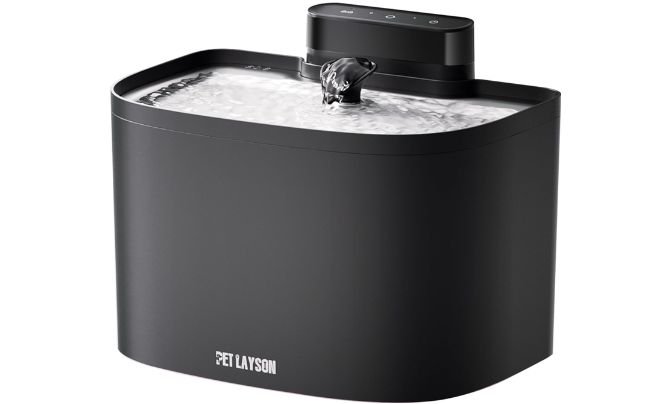 PET LAYSON Pumpless Cat Water Fountain, 2.6L/88oz
