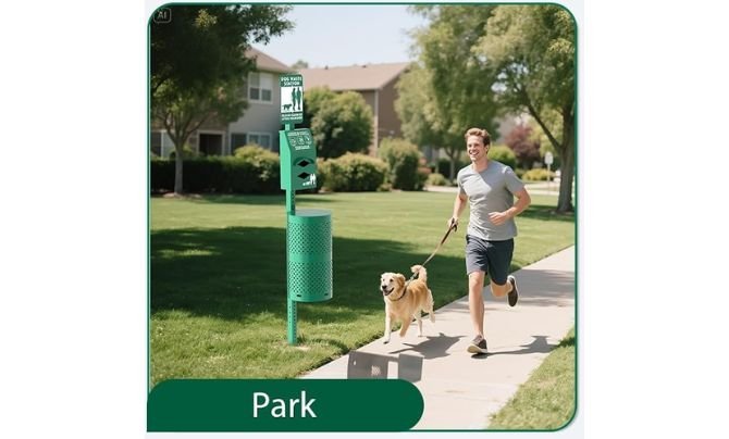 POCHAR Aluminum Rustproof Dog Waste Disposal Station