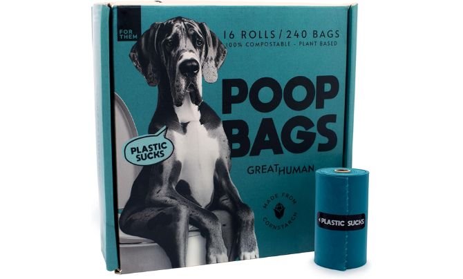 Runner-Up – GREAT HUMAN Compostable Dog Poop Bags (240 Count)