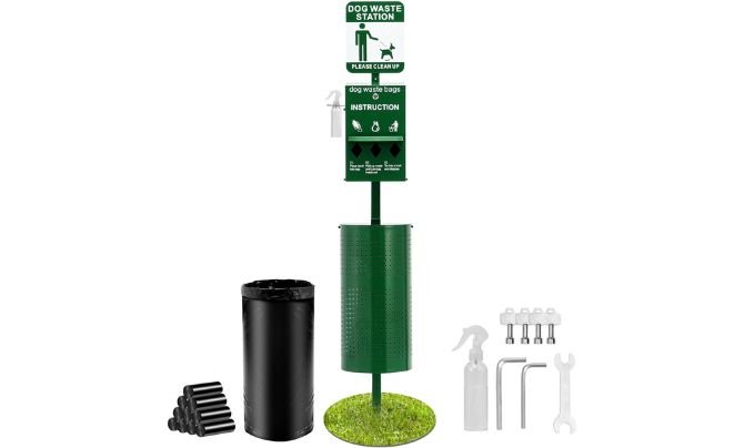 VEVOR Dog Waste Station with Hand Wash Bottle – 11.5 Gal Capacity