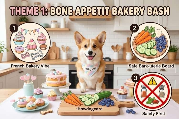 7 Creative Themes to Celebrate Your Dog’s First Birthday - Theme 1 The Classic Bone Appetit Bakery Bash