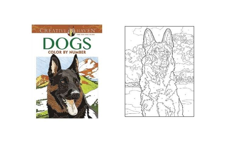 Creative Haven Dogs Color by Number by Diego Jourdan Pereira