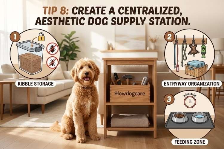 Tip 8: Create a Centralized, Aesthetic Dog Supply Station